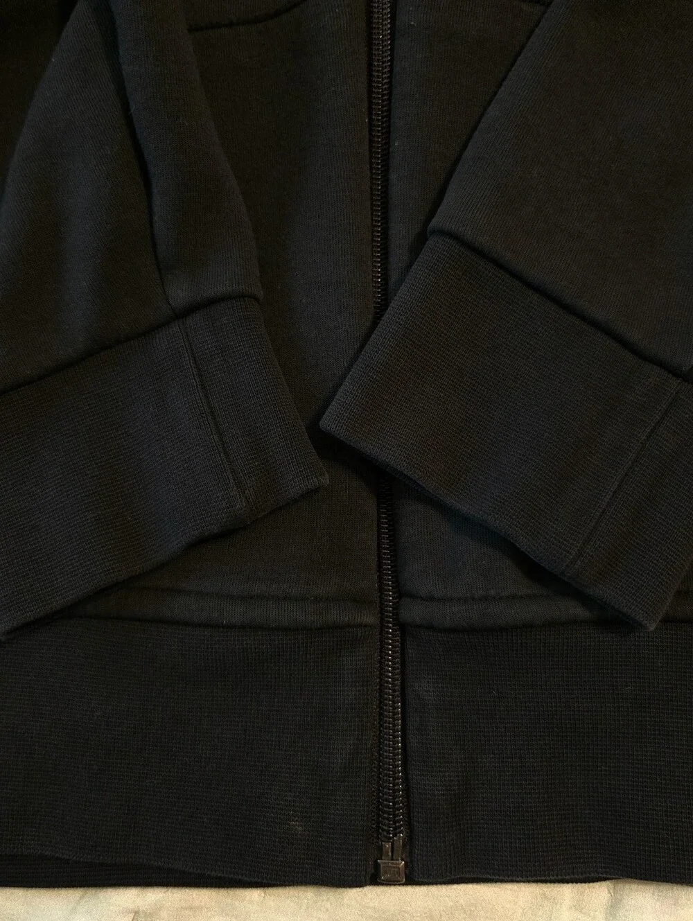 Polo Ralph Lauren Double Knit Full Zip Hoodie Black Mens Medium